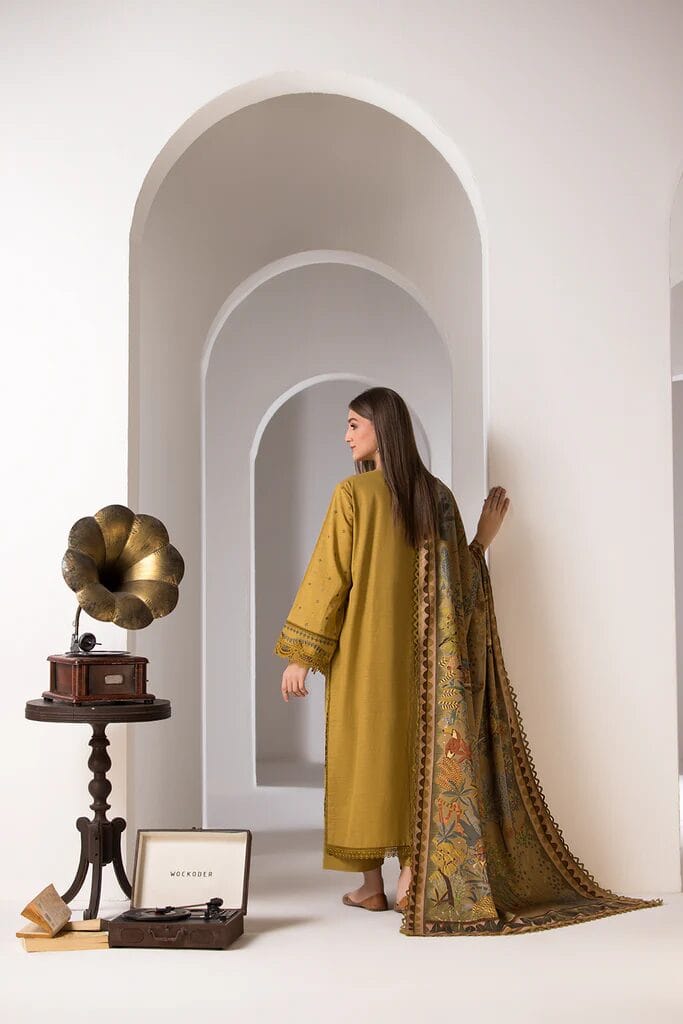 FULLY EMBROIDERED 3PC LAWN DRESS WITH LAWN PRINTED DUPATTA- ABH05