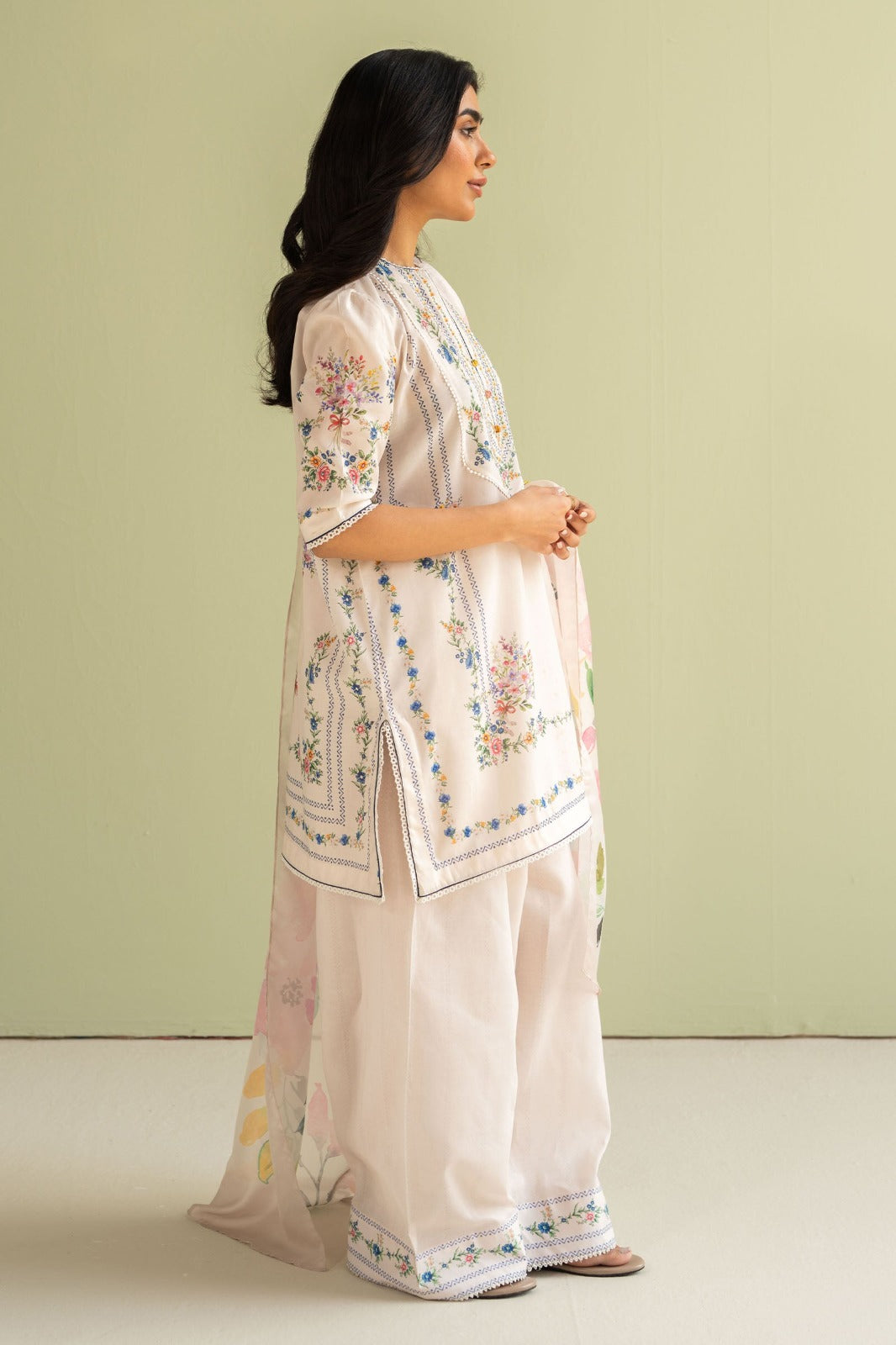 3PC LAWN PRINTED DRESS WITH SILK DUPATTA- BQ-423