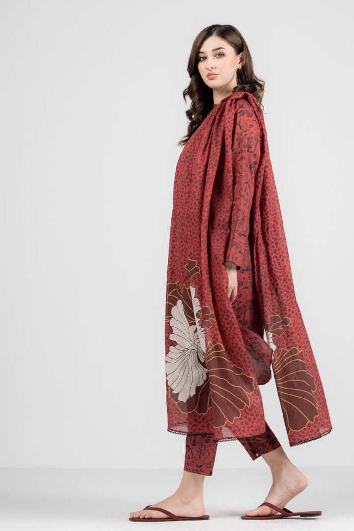 3PC LAWN PRINTED DRESS WITH LAWN DUPATTA- ABH-13