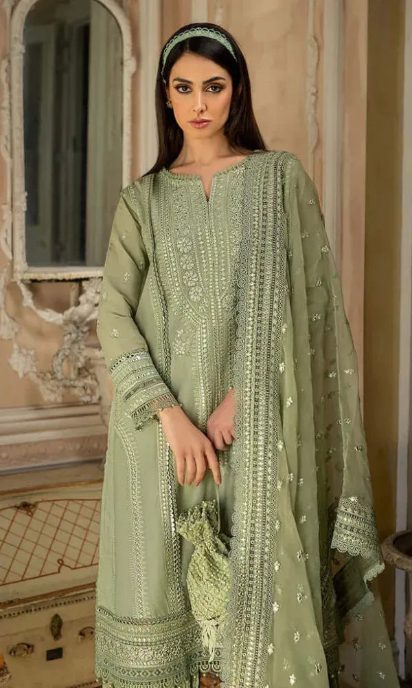 FULLY EMBROIDERED 3PC LAWN DRESS WITH ORGANZA EMBRIODERED DUPATTA- ABH-68