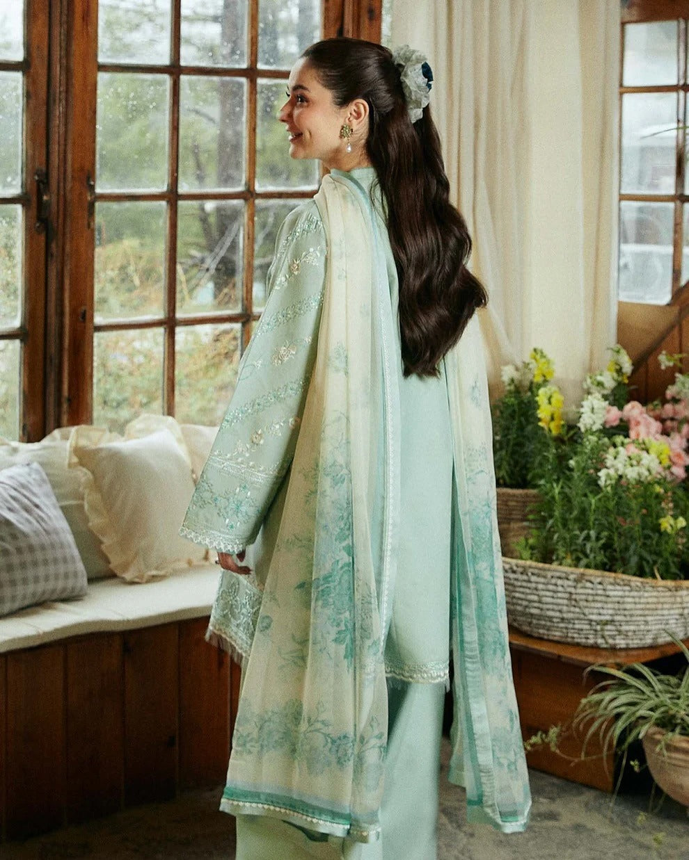 FULLY EMBROIDERED 3PC LAWN DRESS WITH LAWN DUPATTA- ABH-21