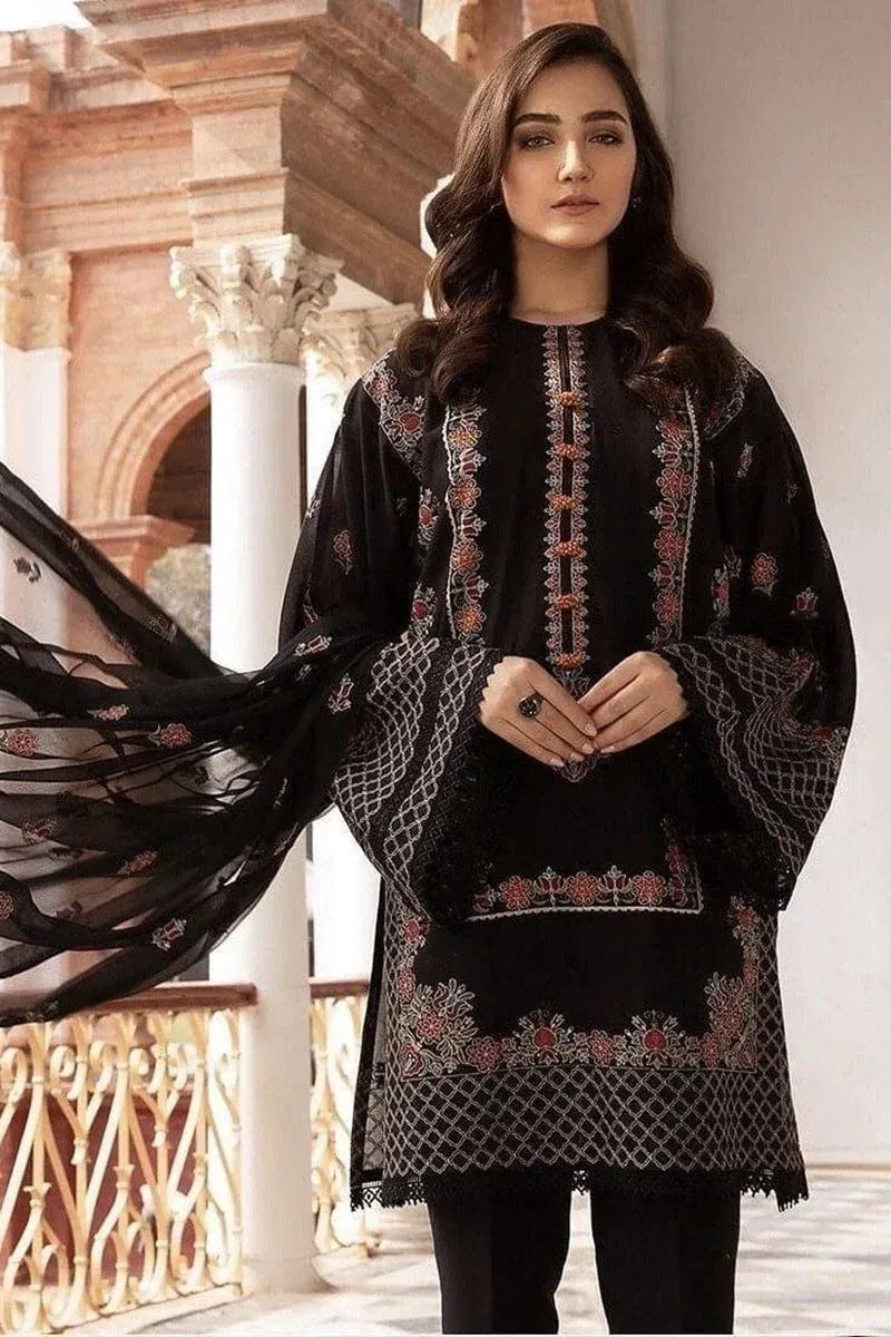 FULLY EMBROIDERED 3PC LAWN DRESS WITH ORGANZA EMBRIODERED DUPATTA- ABH-72