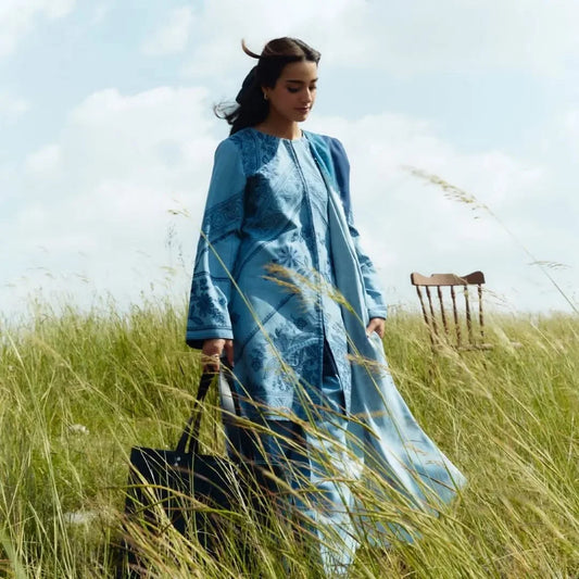 3PC LAWN  EMBROIDERED SUIT WITH PRINTED LAWN DUPATTA-