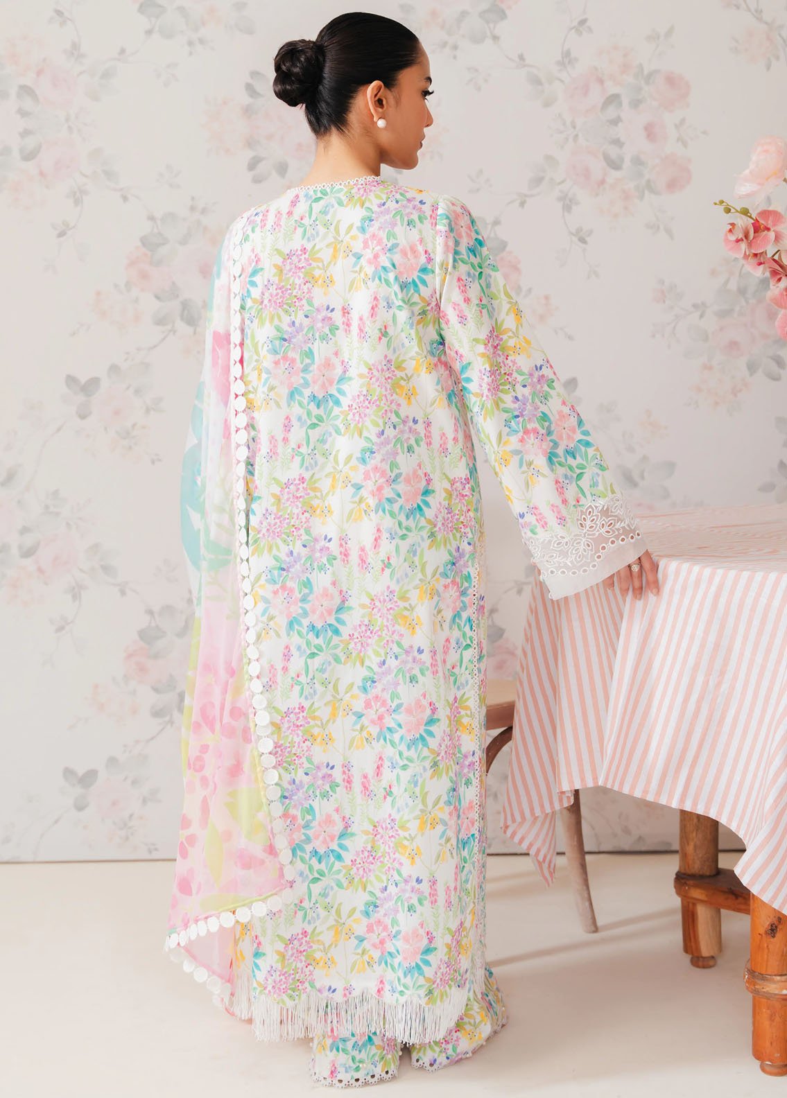 3PC LAWN PRINTED DRESS WITH MONAR DUPATTA