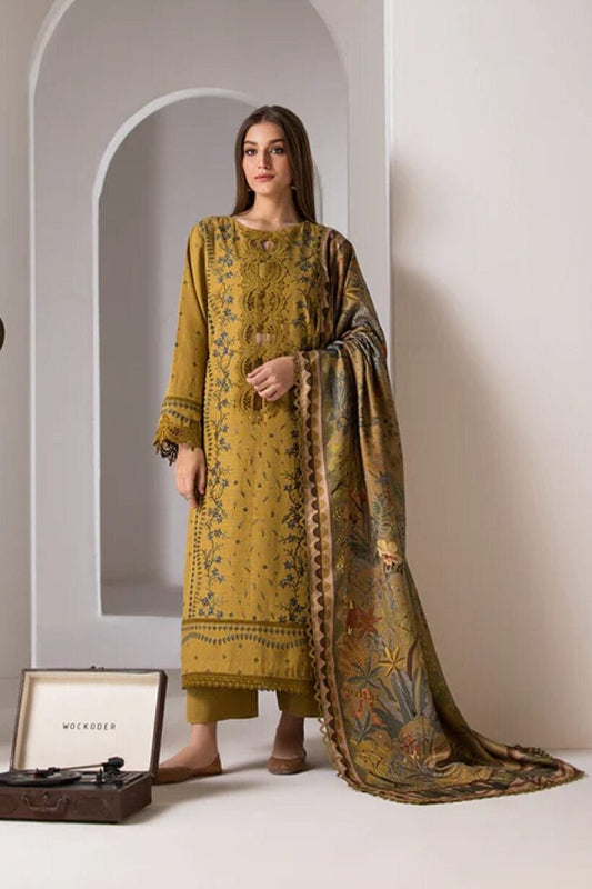 FULLY EMBROIDERED 3PC LAWN DRESS WITH LAWN PRINTED DUPATTA- ABH05