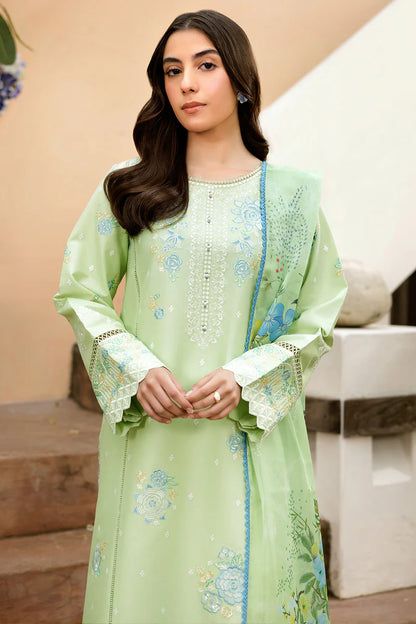 FULLY EMBROIDERED 3PC LAWN DRESS WITH LAWN DUPATTA- ABH-06
