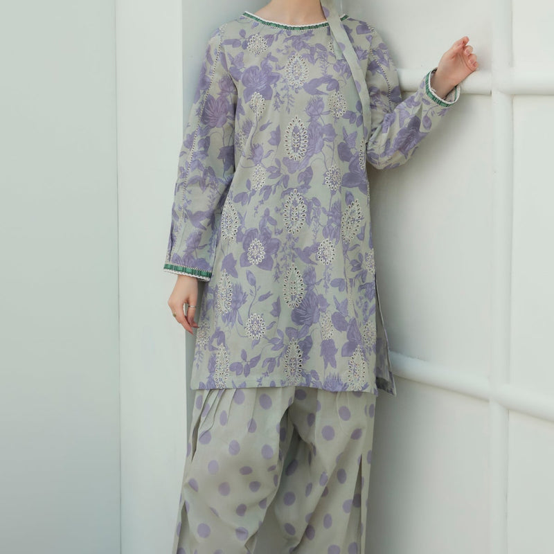 2PC LAWN PRINTED DRESS- SR255