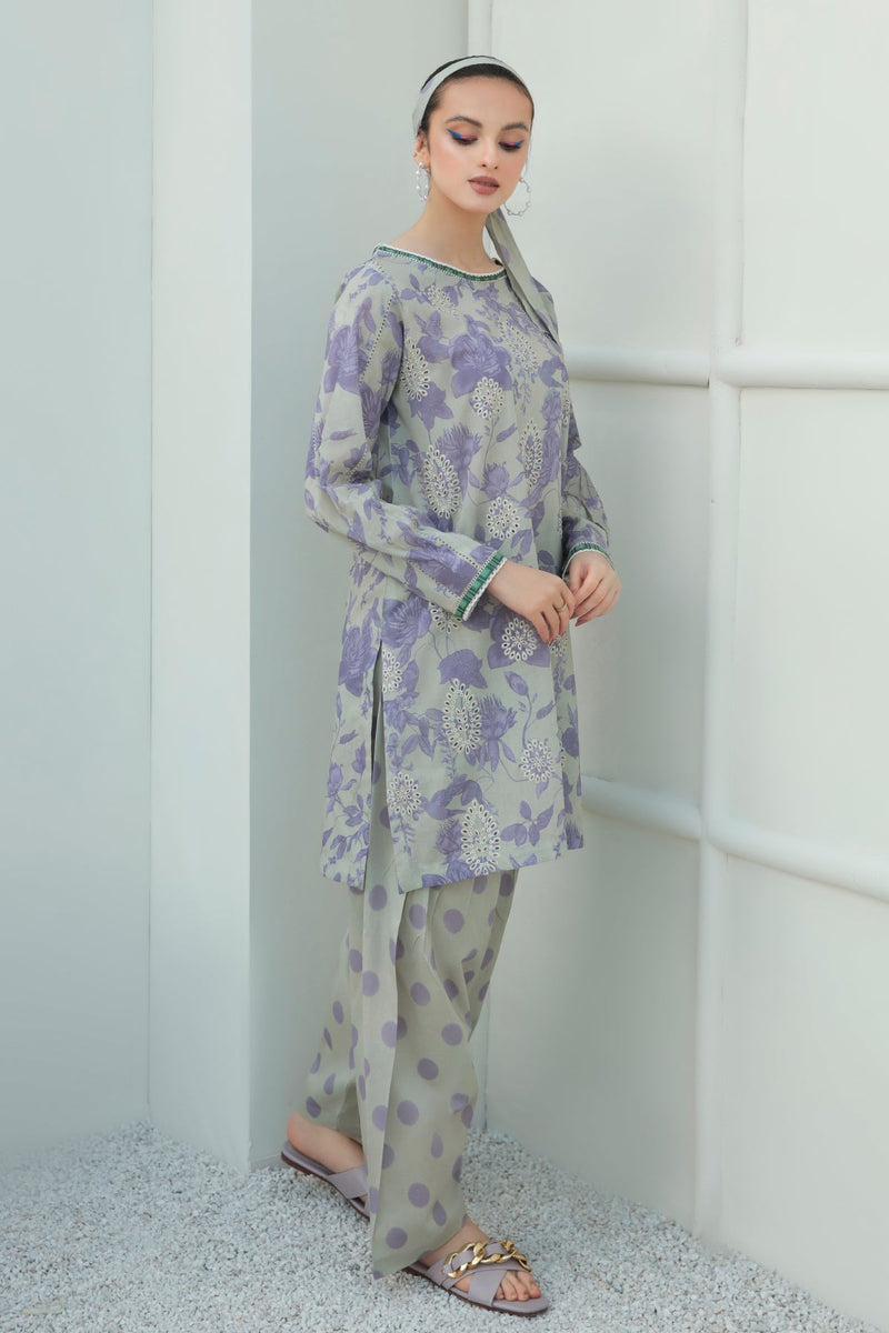 2PC LAWN PRINTED DRESS- SR255