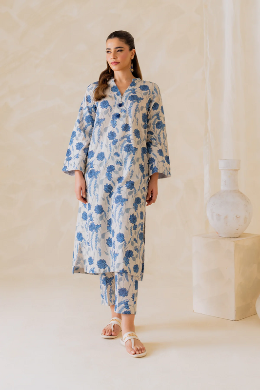 2PC LAWN PRINTED STITCHED SUIT- MAYAL