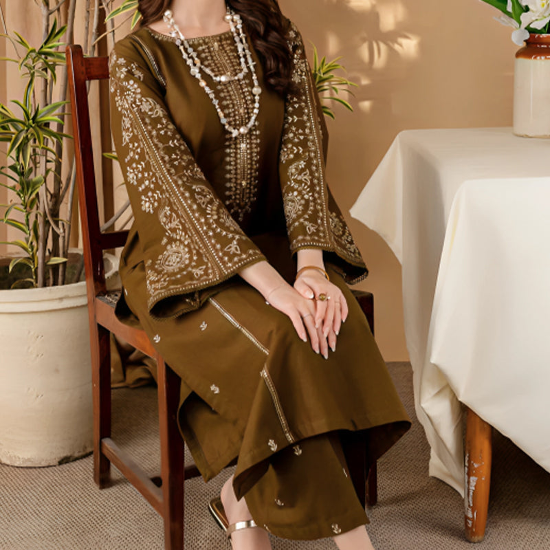 2PC LAWN EMBROIDERED DRESS-
