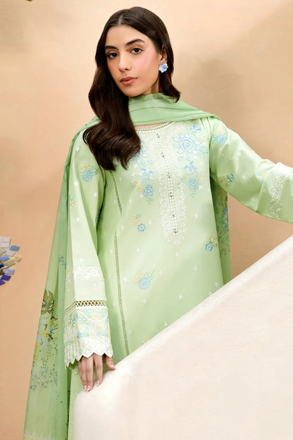 FULLY EMBROIDERED 3PC LAWN DRESS WITH LAWN DUPATTA- ABH-06