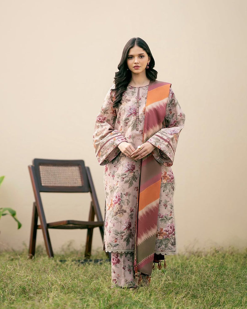 3PC LAWN PRINTED DRESS WITH LAWN DUPATTA