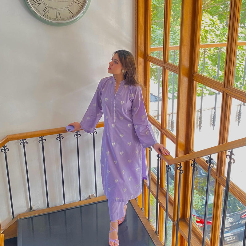 2PC LAWN EMBROIDERED STITCHED SUIT- Lilly