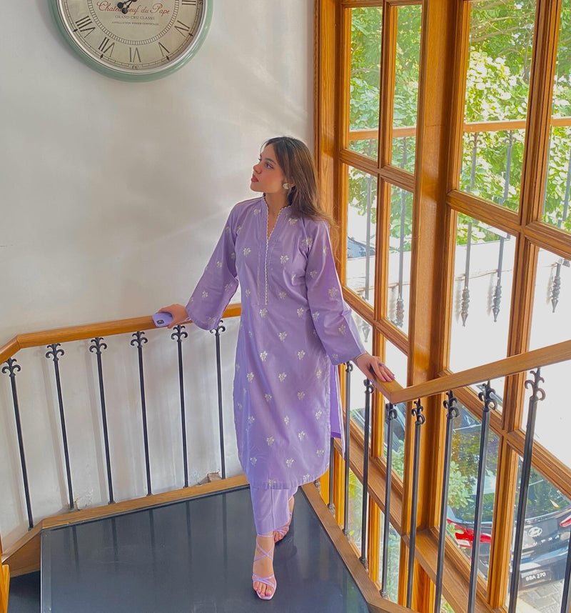 2PC LAWN EMBROIDERED STITCHED SUIT- Lilly
