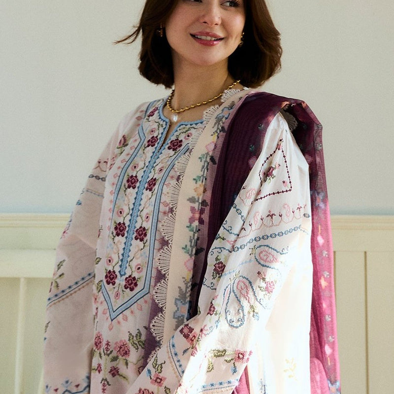 3PC LAWN PRINTED DRESS WITH LAWN DUPATTA- BQ-422