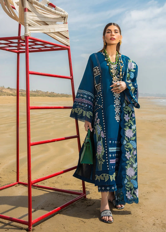 FULLY EMBROIDERED 3PC LAWN DRESS WITH ORGANZA EMBROIDERED DUPATTA- SGR-150