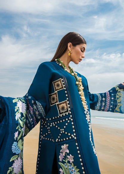 FULLY EMBROIDERED 3PC LAWN DRESS WITH ORGANZA EMBROIDERED DUPATTA- SGR-150