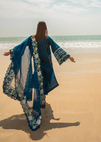 FULLY EMBROIDERED 3PC LAWN DRESS WITH ORGANZA EMBROIDERED DUPATTA- SGR-150