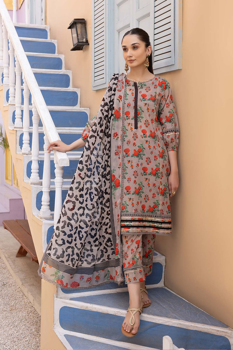 3PC LAWN PRINTED DRESS WITH LAWN DUPATTA