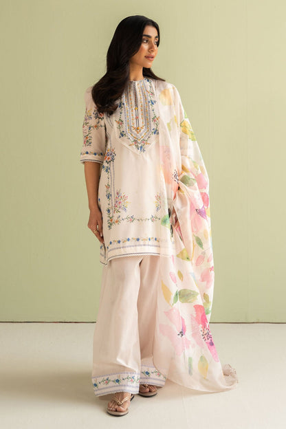 3PC LAWN PRINTED DRESS WITH SILK DUPATTA- BQ-423
