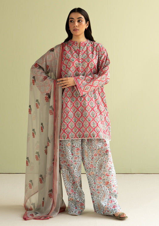 3PC LAWN PRINTED DRESS WITH LAWN DUPATTA- AMAYA