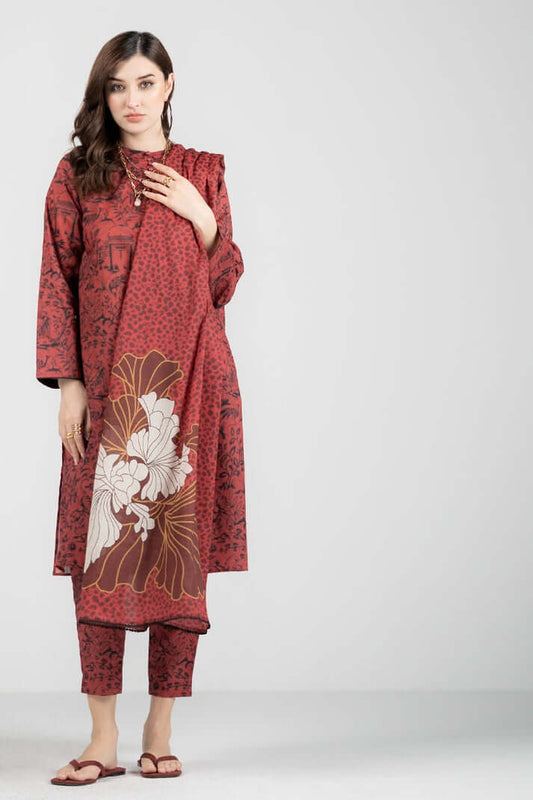 3PC LAWN PRINTED DRESS WITH LAWN DUPATTA- ABH-13