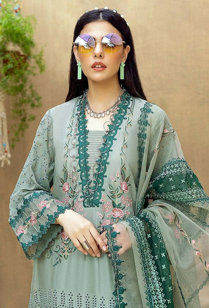 3PC LAWN EMBROIDERED DRESS WITH ORGANZA EMBROIDERED DUPATTA- ABH-20
