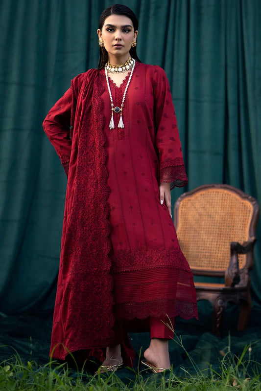 FULLY EMBROIDERED 3PC LAWN DRESS WITH LAWN EMBROIDERED DUPATTA- ABH-18
