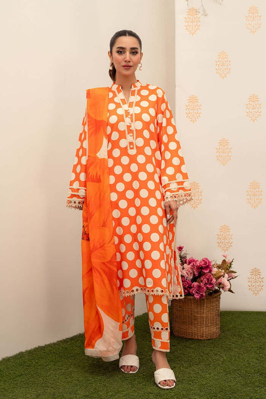 3PC LAWN PRINTED DRESS WITH LAWN DUPATTA- ABH-14