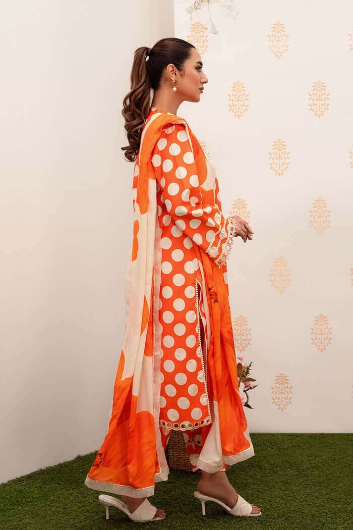 3PC LAWN PRINTED DRESS WITH LAWN DUPATTA- ABH-14