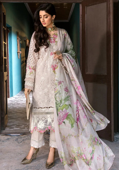 FULLY EMBROIDERED 3PC LAWN DRESS WITH LAWN DUPATTA- ABH-17