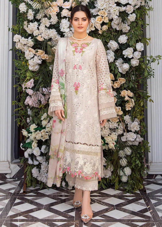 FULLY EMBROIDERED 3PC LAWN DRESS WITH LAWN DUPATTA- ABH-17