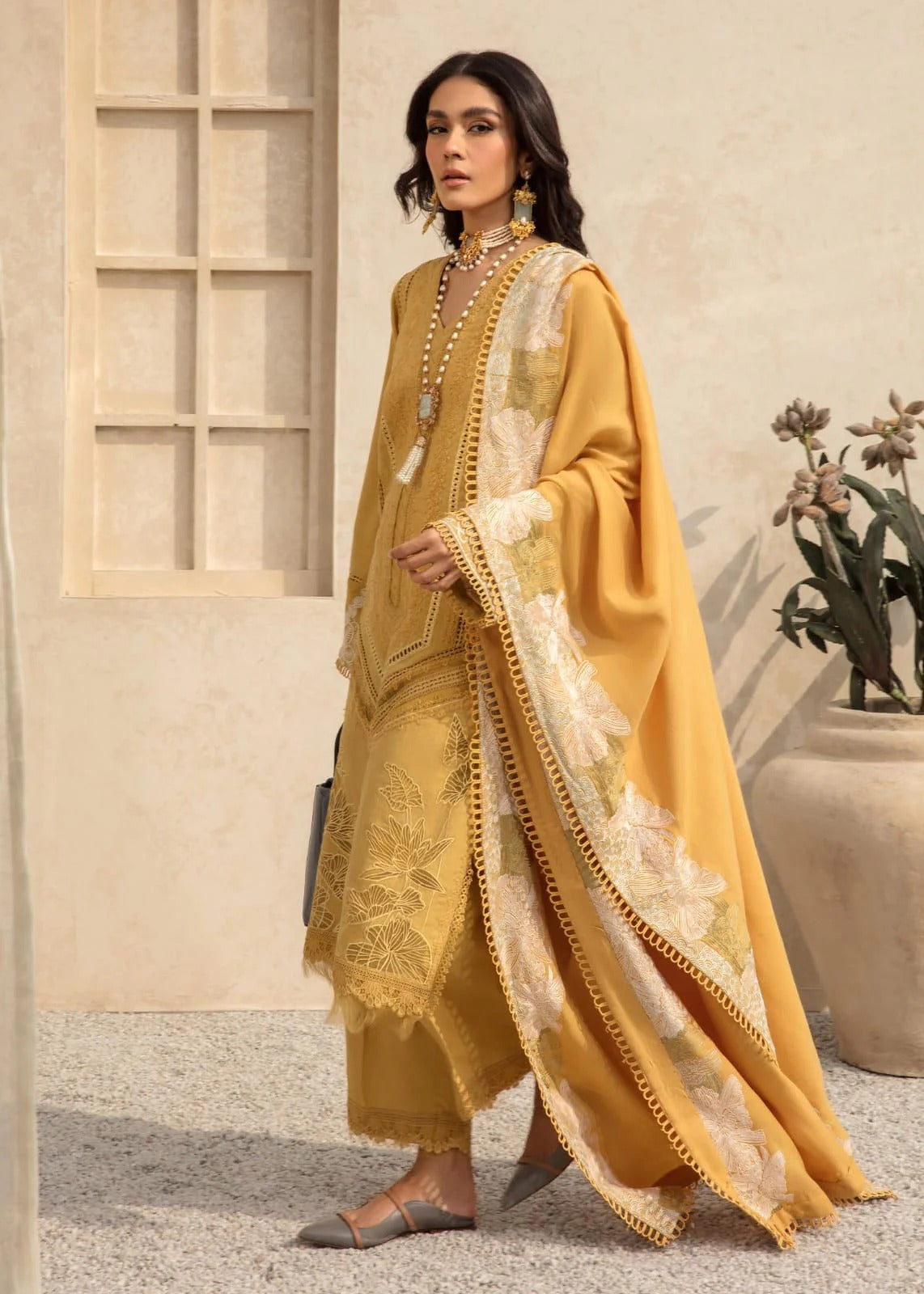 FULLY EMBROIDERED 3PC LAWN DRESS WITH ORGANZA EMBRIODERED DUPATTA- ABH-70