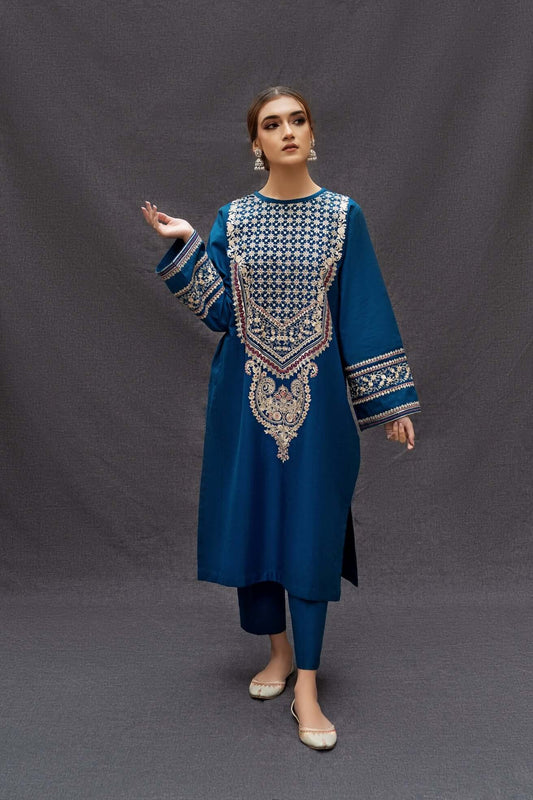 FULLY EMBROIDERED 2PC DHANAK DRESS - ABH-32