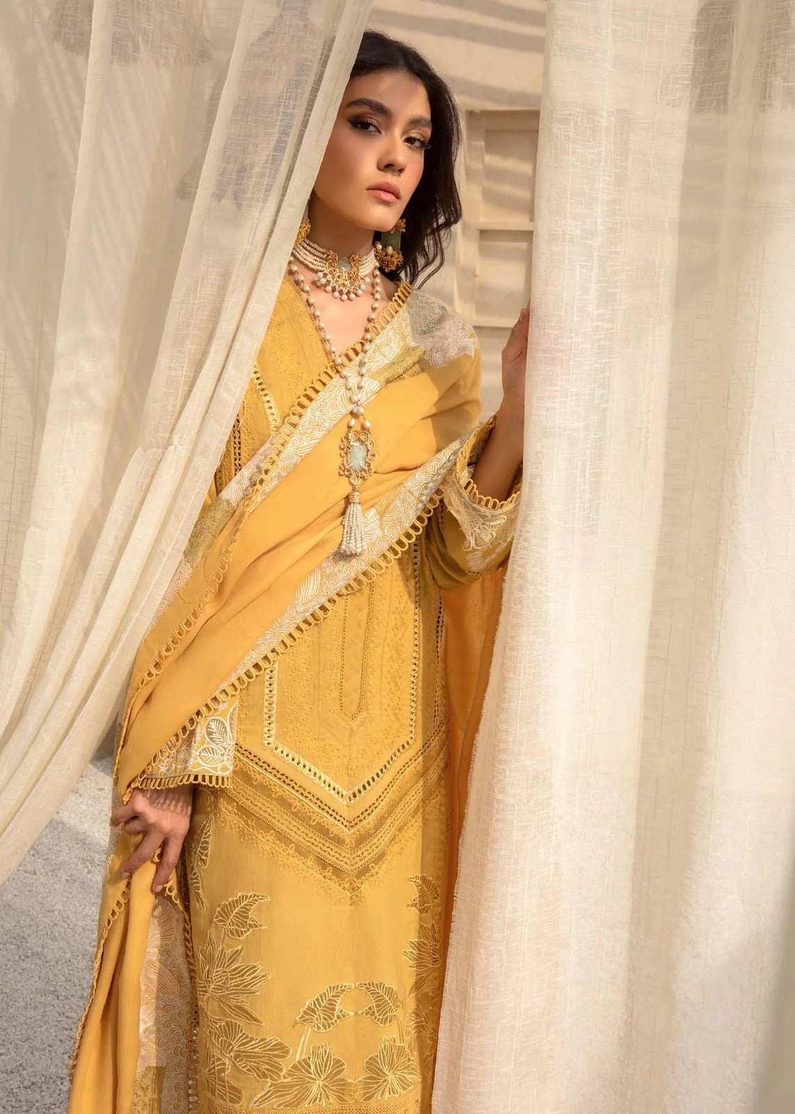 FULLY EMBROIDERED 3PC LAWN DRESS WITH ORGANZA EMBRIODERED DUPATTA- ABH-70