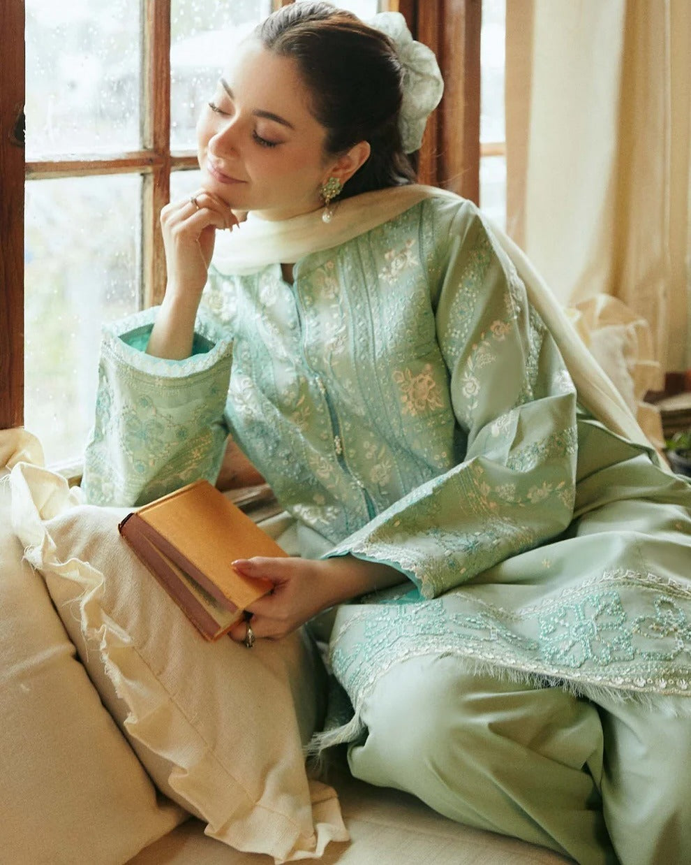 FULLY EMBROIDERED 3PC LAWN DRESS WITH LAWN DUPATTA- ABH-21