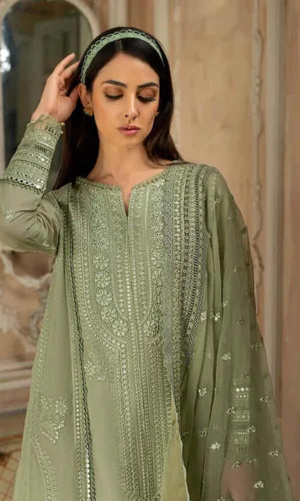 FULLY EMBROIDERED 3PC LAWN DRESS WITH ORGANZA EMBRIODERED DUPATTA- ABH-68