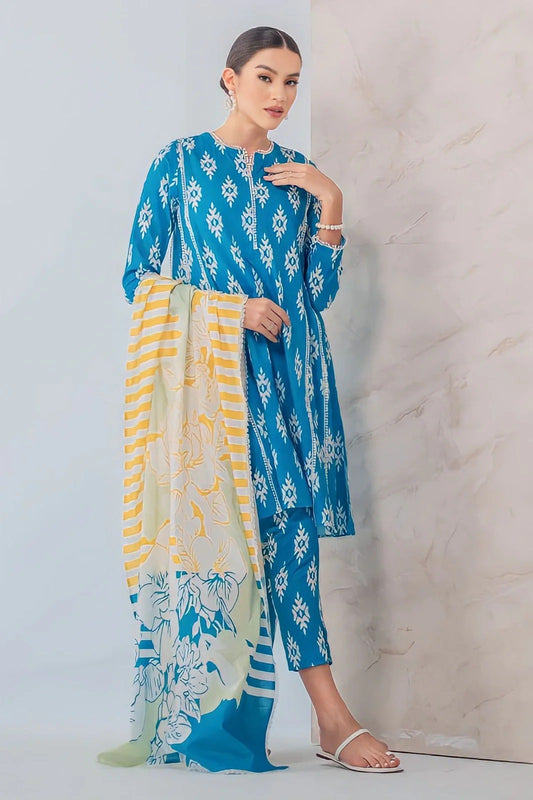 3PC LAWN PRINTED DRESS WITH LAWN DUPATTA- ABH-15