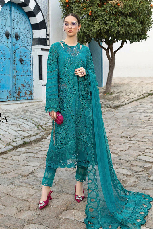3PC LAWN EMBROIDERED DRESS WITH BAMBER CHIFFON DUPATTA- ABH-10