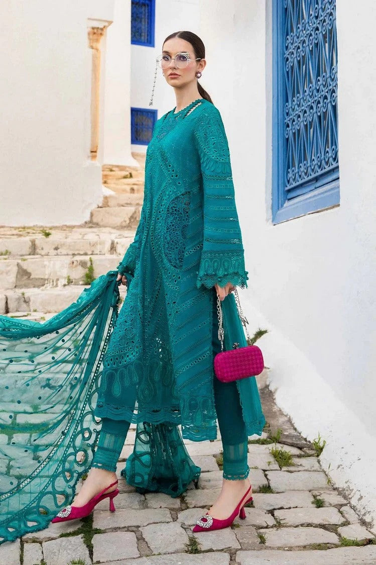 3PC LAWN EMBROIDERED DRESS WITH BAMBER CHIFFON DUPATTA- ABH-10