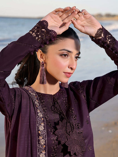 FULLY EMBROIDERED 3PC LAWN DRESS WITH LAWN EMBROIDERED DUPATTA- IZ-813