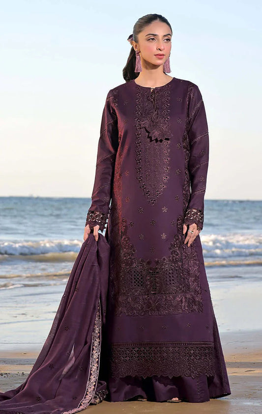 FULLY EMBROIDERED 3PC LAWN DRESS WITH LAWN EMBROIDERED DUPATTA- IZ-813