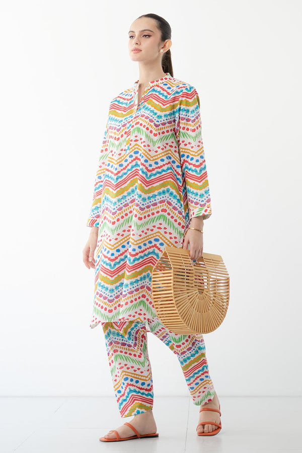 2PC LAWN PRINTED DRESS-