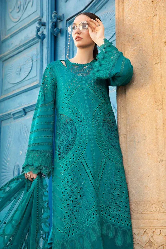 3PC LAWN EMBROIDERED DRESS WITH BAMBER CHIFFON DUPATTA- ABH-10