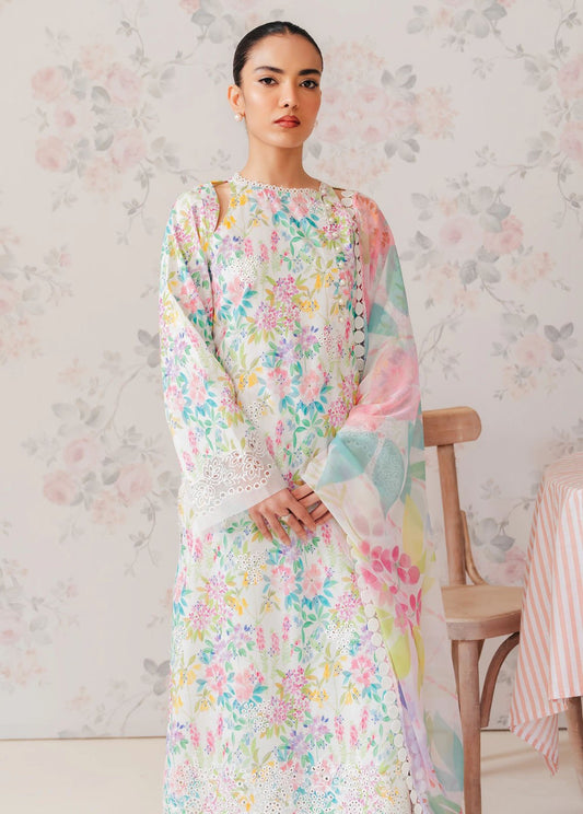 3PC LAWN PRINTED DRESS WITH MONAR DUPATTA