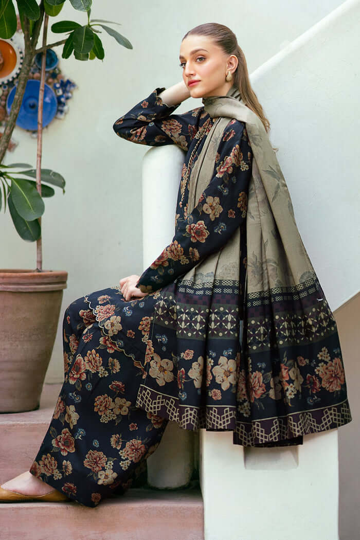 3PC LAWN PRINTED DRESS WITH LAWN DUPATTA- BQ-413