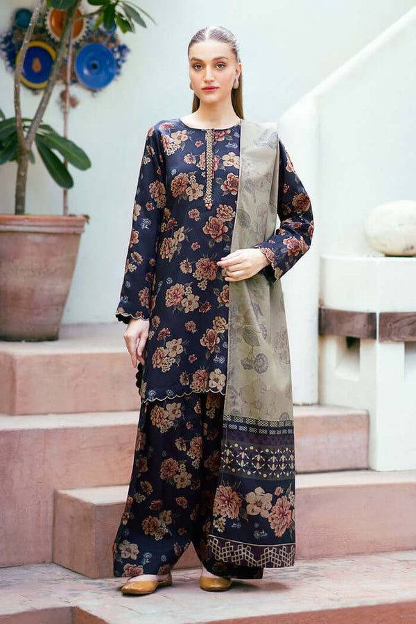 3PC LAWN PRINTED DRESS WITH LAWN DUPATTA- BQ-413