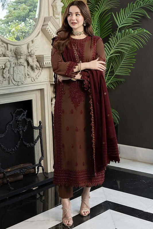 FULLY EMBROIDERED 3PC LAWN DRESS WITH LAWN EMBROIDERED DUPATTA- ABH03