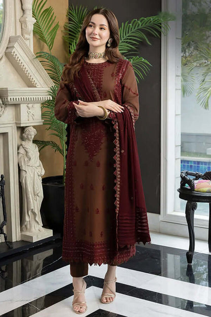FULLY EMBROIDERED 3PC LAWN DRESS WITH LAWN EMBROIDERED DUPATTA- ABH03